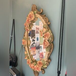 Floral Gold Oval Mirror